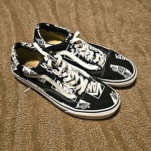 RARE 🔥Vans Old Skool Off The Wall Logo All Unisex Skateboard Shoes M 9.5 WM 11